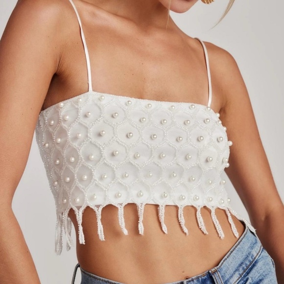 NWT 12th Tribe White Beaded Set for Bachelorette or Bridal - Picture 4 of 6